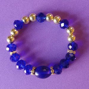 Royal Blue Crystal Beaded Bracelet